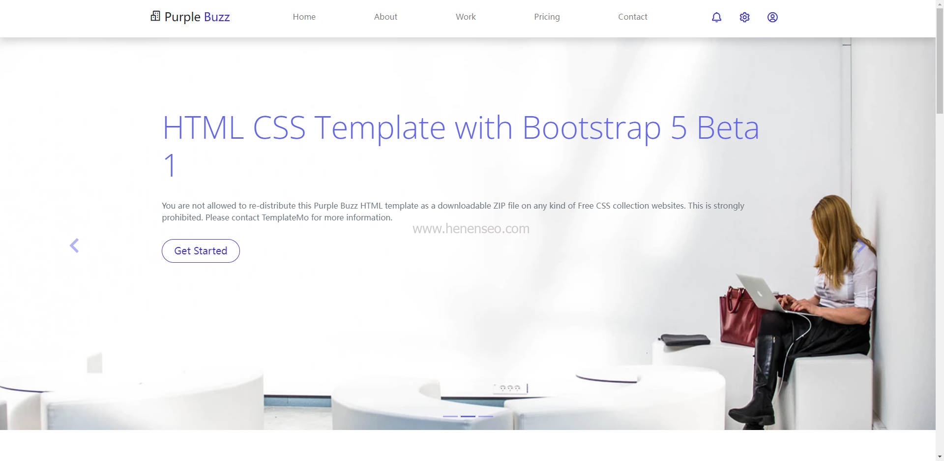 紫色数字技术服务响应式网页模板Html+CSS3-新起点博客